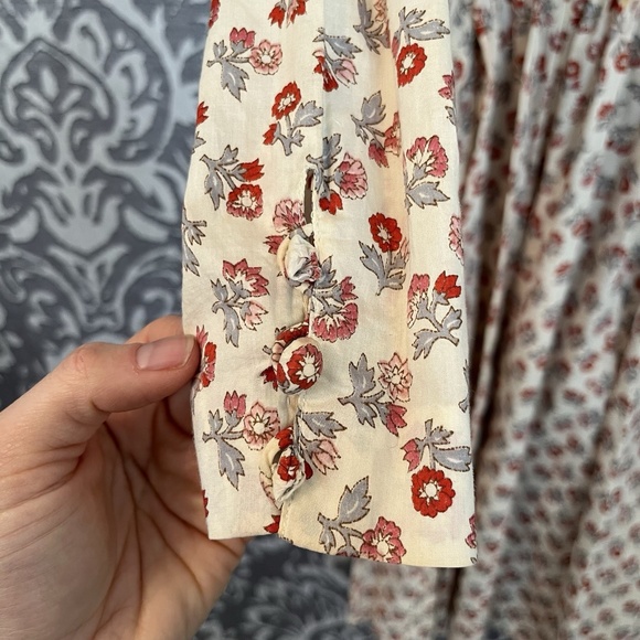 Vintage Liberty Of London Pattern Red Ecru Floral  Dress Drop Waist Size 6/8 - Picture 6 of 9